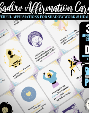 Pastel shadow work affirmation cards