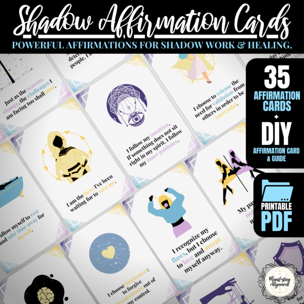 Pastel shadow work affirmation cards