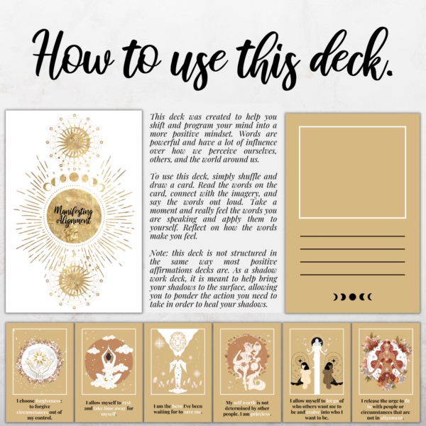 Golden Moon Shadow Work Affirmation Cards - How to use this deck