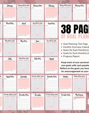 Pink self care planner