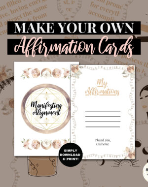 DIY Floral Moon Affirmation Cards - Make your own affirmation cards