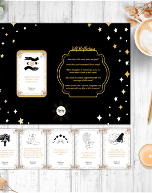 Floral Moon Affirmation Cards Placemat