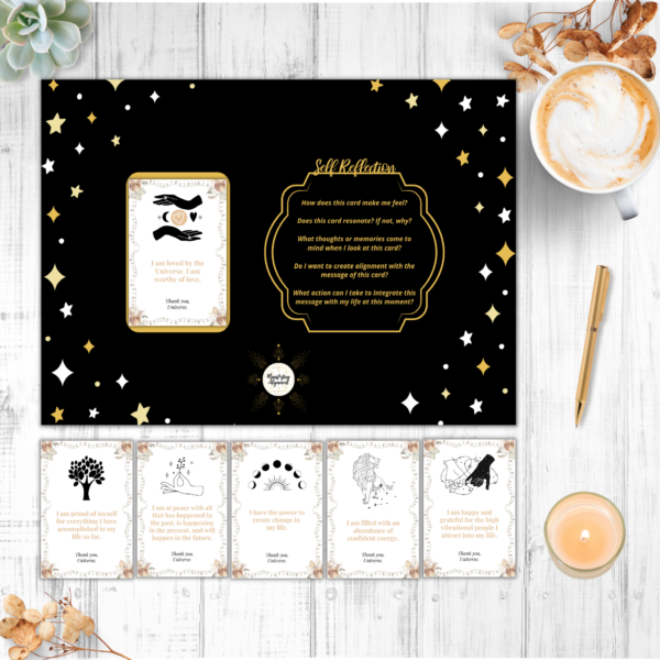 Floral Moon Affirmation Cards Placemat