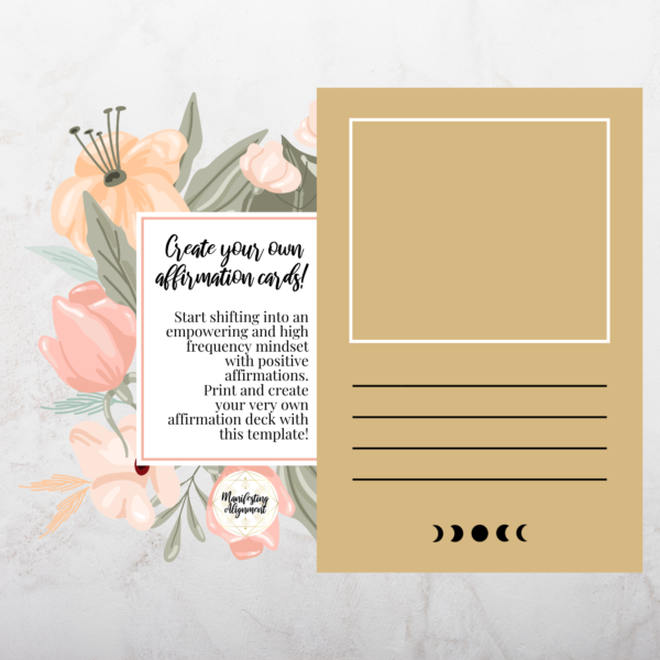 DIY Golden Moon Affirmation Cards - Create your own affirmation cards