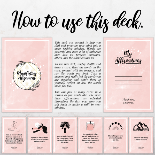 Pink Affirmation Cards - how to use this deck