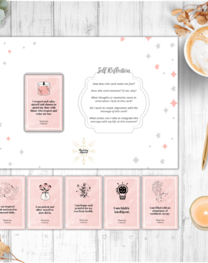 Pink Affirmation Cards light placemat