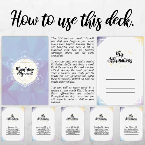 Pastel DIY Affirmation Cards - How to use this deck