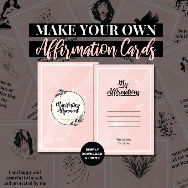 PINK DIY Affirmation Cards - make your own affirmation cards