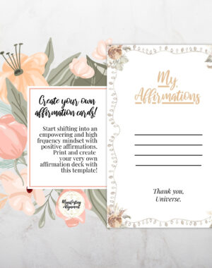 DIY Floral Moon Affirmation Cards - Create your own affirmation cards!