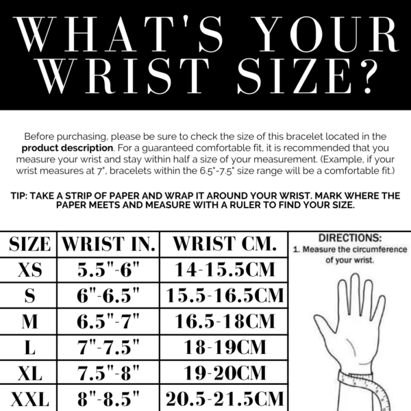 Emilie Nicole Jewelry Wrist Size Guide